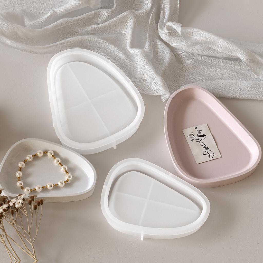 Сделай сам форма из смолы, форма для гипса для ароматерапии, цементный поднос для хранения, круглый, треугольный, поднос для украшений, силиконовая форма