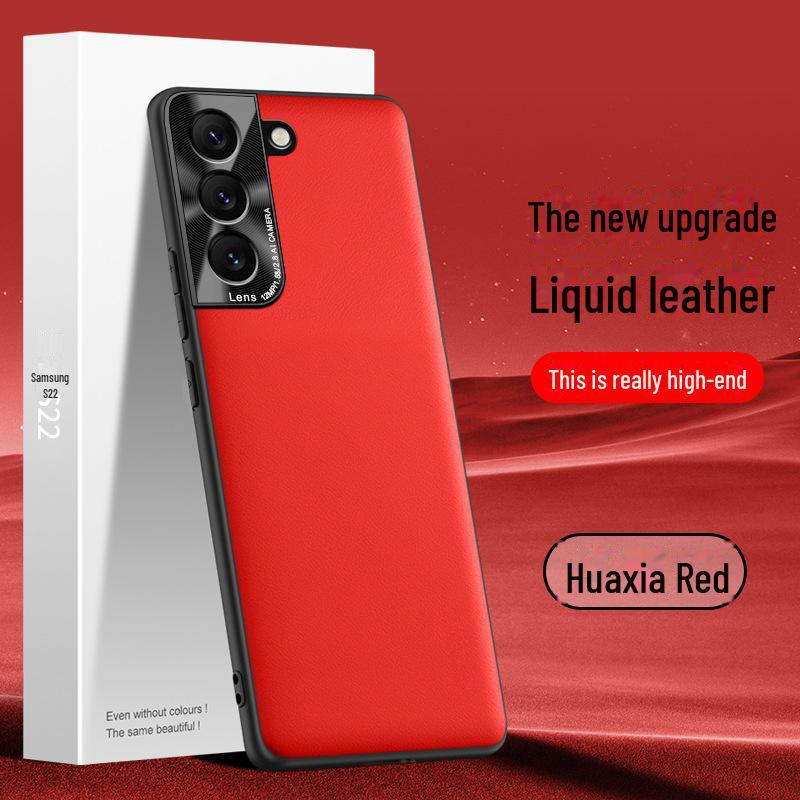 Чехол Samsung S22 Liquid Leather с защитой от падений и обрастания