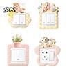 Creative Switch Socket Surround 4Pcs Felt Plate Cover, Cute Pony Light Sticker, Soft Self?Adhesive Protector, Home Wall Ornament for Bedroom Living
