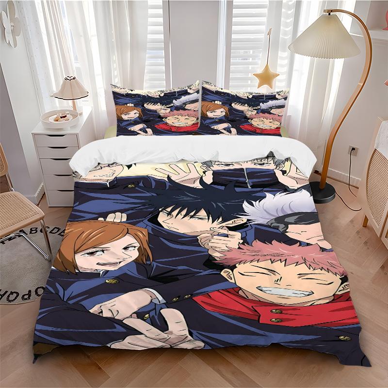 Jujutsu Kaisen Group Print 3Pcs Bedding Setduvet Cover With 2 Bedropillowcase Home Birthday Gift