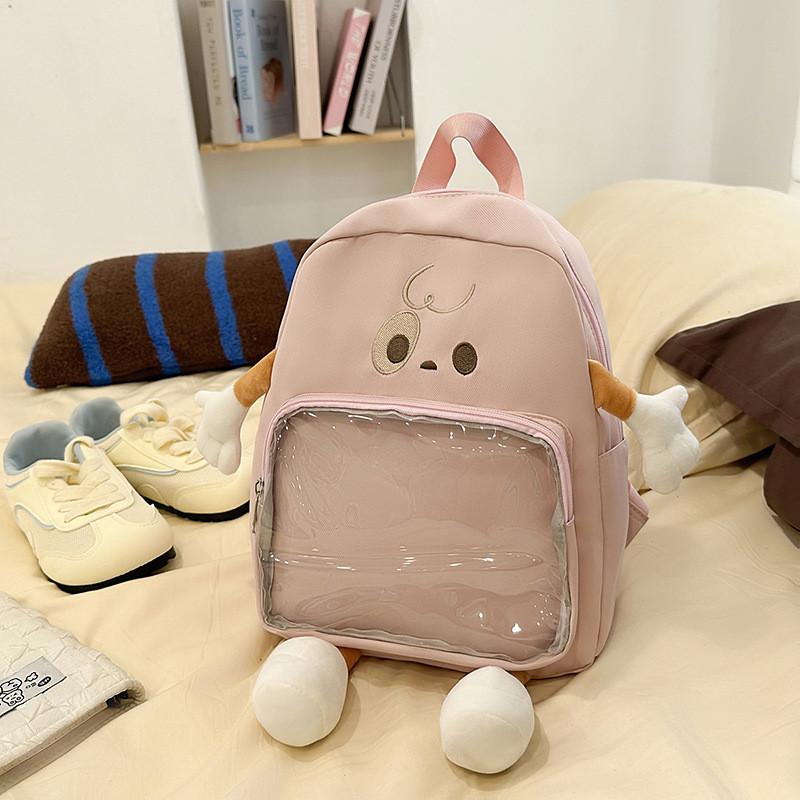 Japaninspired Cute Clear Backpack With Durable Nylon And Large Storage For School
