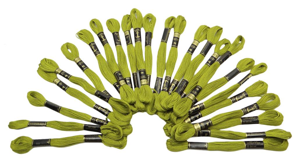 IBA Indianbeautifulart Набор из 25 предметов Якорь Вязание Тусклый Оливково-Зеленый Хлопчатобумажная пряжа Вышивка