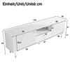TV Cabinet with Open Compartments and Drawers, Lacquered Textured Surface, Soft-Close Hinges