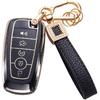 for Toyota Key Fob Cover with Leather Lanyard, Car Key Fob Case Compatible with 2018- Camry RAV4 Highlander Avalon C-HR Prius Corolla GT86 Smart Key