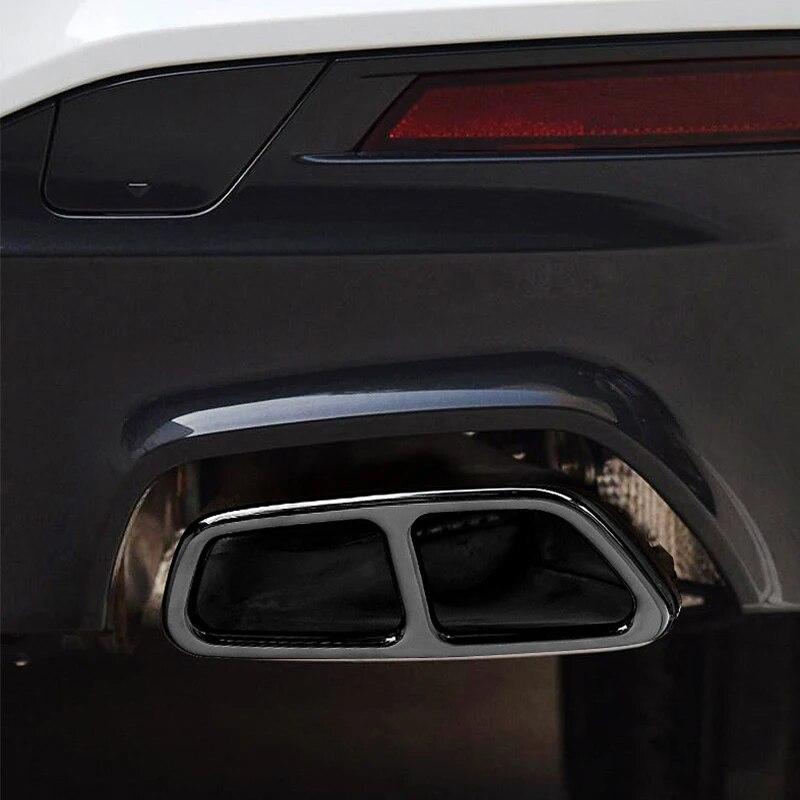 2 шт. багажник автомобиля хвост горло рамка крышка выхлопной трубы отделка декоративные детали автоаксессуары для BMW 5 серии G30 2018