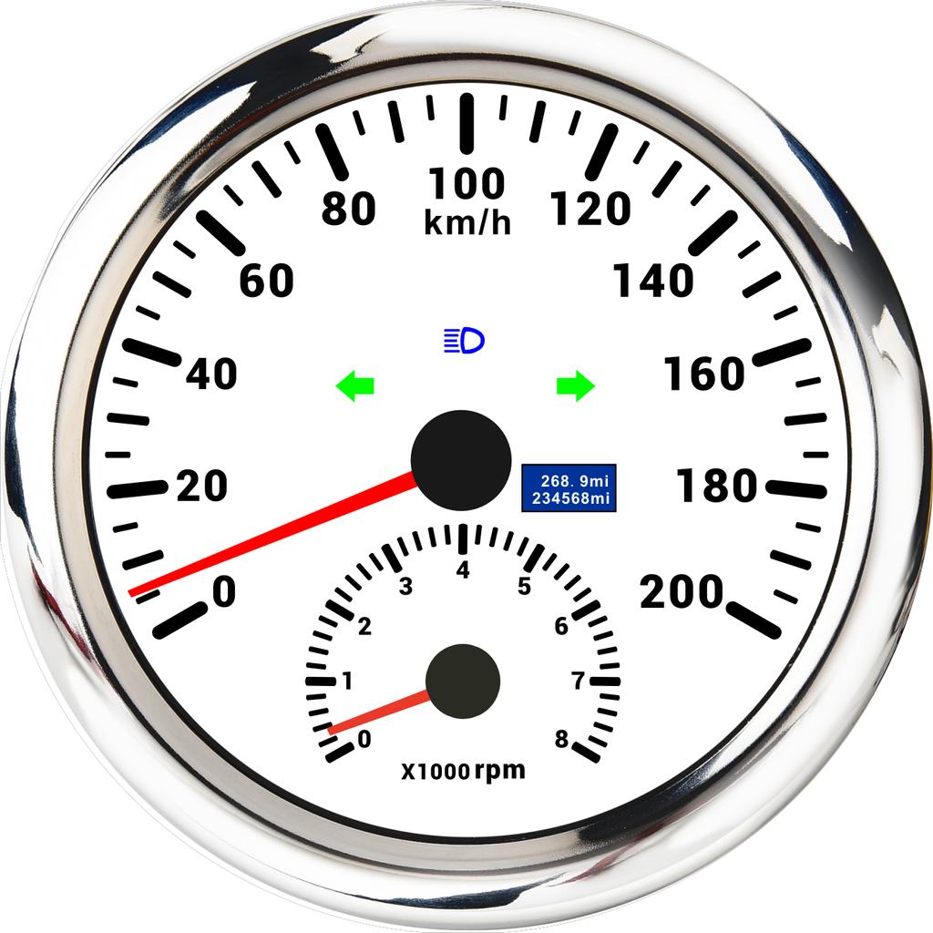 110 мм автоматический спидометр тахометр 2 в 1 цифровой датчик скорости с GPS антенной 0 ~ 8000 об / мин автомобильный одометр об / мин тахометр счетчик моточасов км / ч / миль / ч