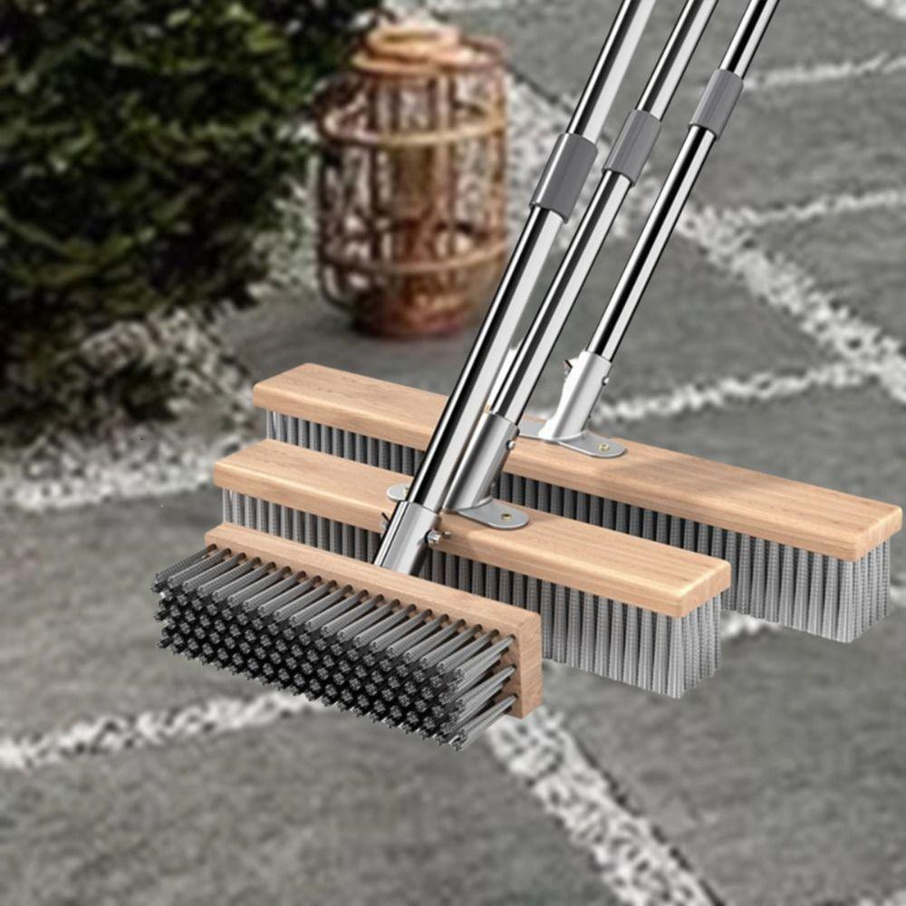 Stainless Steel Wire Broom Brush Rust-Proof Weed Moss Remover Floor Scrubbing Brush Patio Surface
