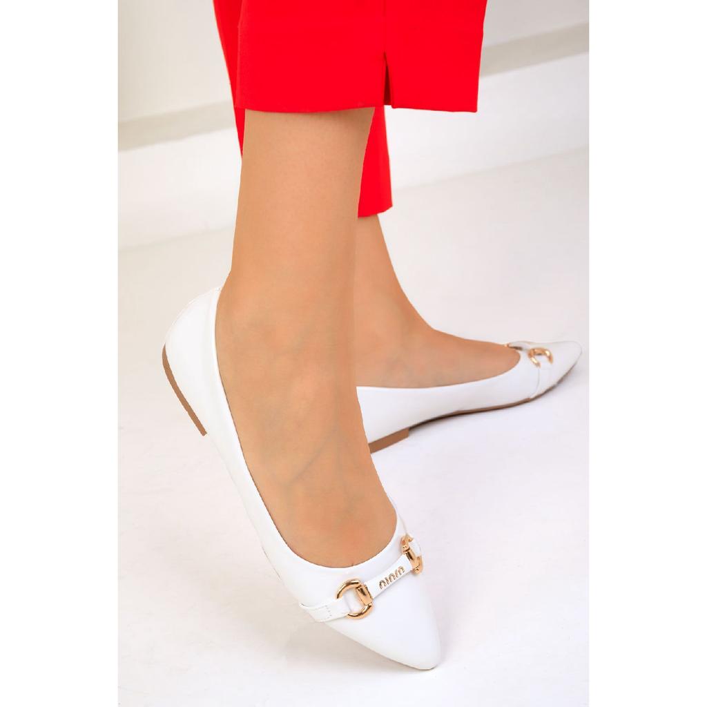 Claret Red Patent Leather Women's Ballerinas 19486