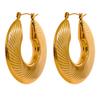 Yhpup 40mm Minimalist Fashion Gold Color Waterproof Hoop Earrings for Women Trendy Metal Textured Stylish Charm Jewelry Bijoux