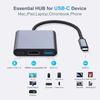 3-в-1 USB-C концентратор 100 Вт Power Delivery USB 3.0 HDMI-совместимый 4K для MacBook Surface Chrome Steam Deck Стабильный USB 3.0 USB-хаб Адаптер