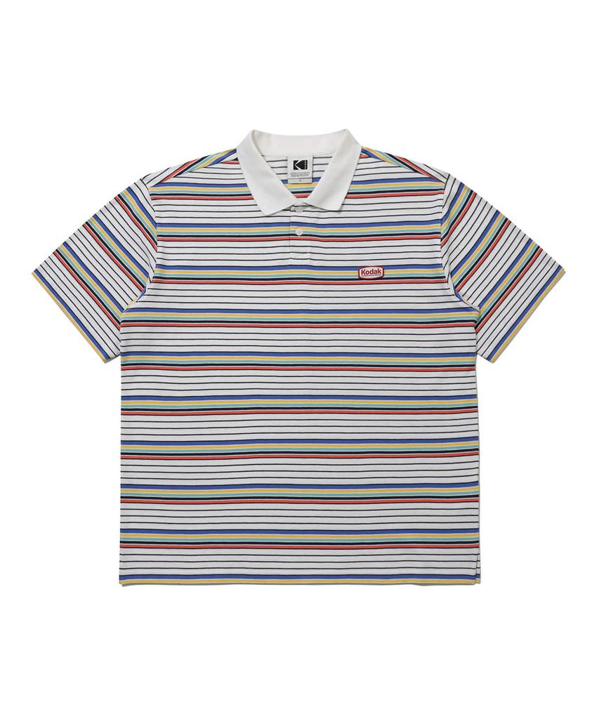 KODAK Multi-Stripe Polo Shirt Ivory