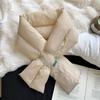 Windproof Cross Feather Shawl Korean Style Down Neck Scarf Casual Cotton Padded Scarf  Hiking