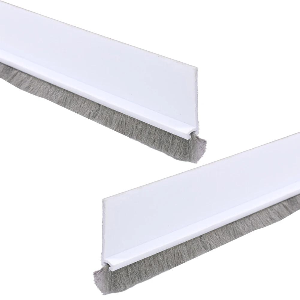 2 шт. уплотнительная полоса для нижней двери с щеткой, звукоизоляционная уплотнительная полоса, фурнитура, ветрозащитная, противохолодная, уплотнительная прокладка для дверного зазора 100 см