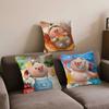 CUTE Pig Pillow Covers Cartoon Sofa Decorative Home Double-sided Printing Short Plush Cute Cushion Cover