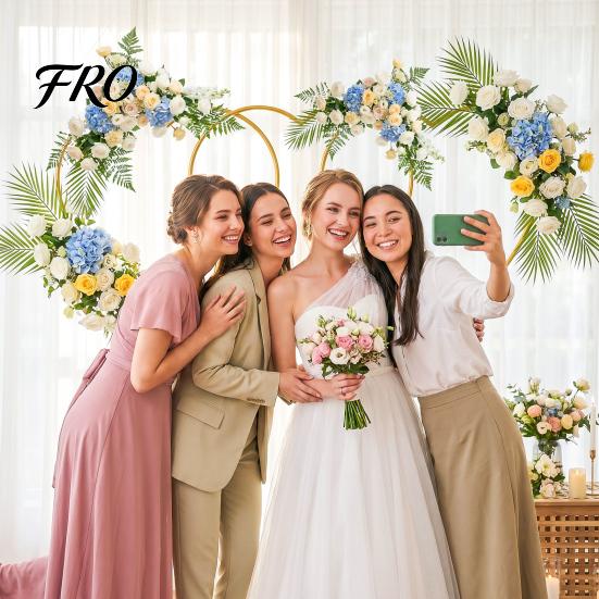 Heart Balloon Arch Wedding 3 Pcs 5.7 Ft Stand, Gold Metal Shape Photo Backdrop Stand Frame with Base for Proposal Ceremony Valentine's Day Engagement