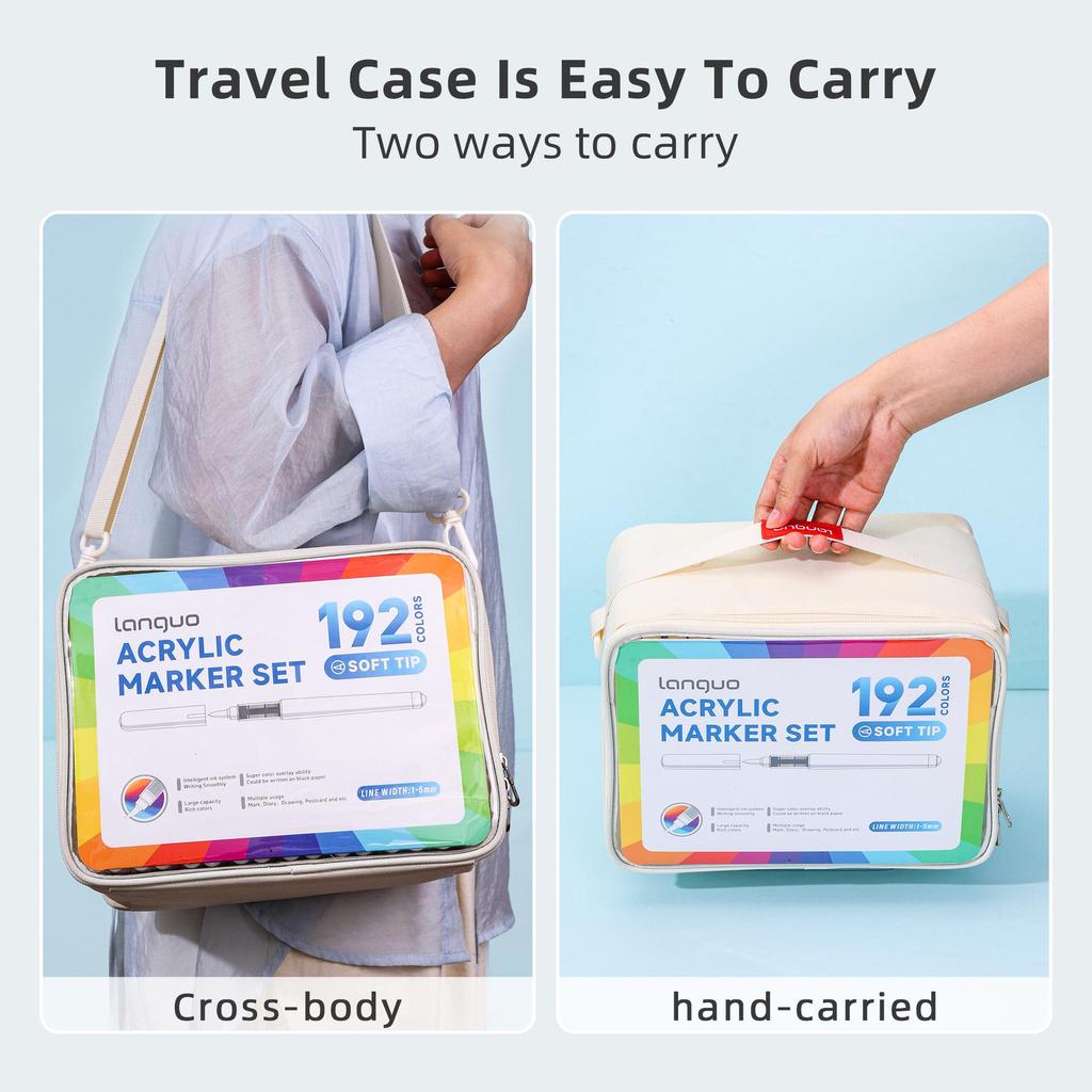 Набор акриловых маркеров Blue Fruit 240 цветов с мягким наконечником для студенческих граффити и рисования