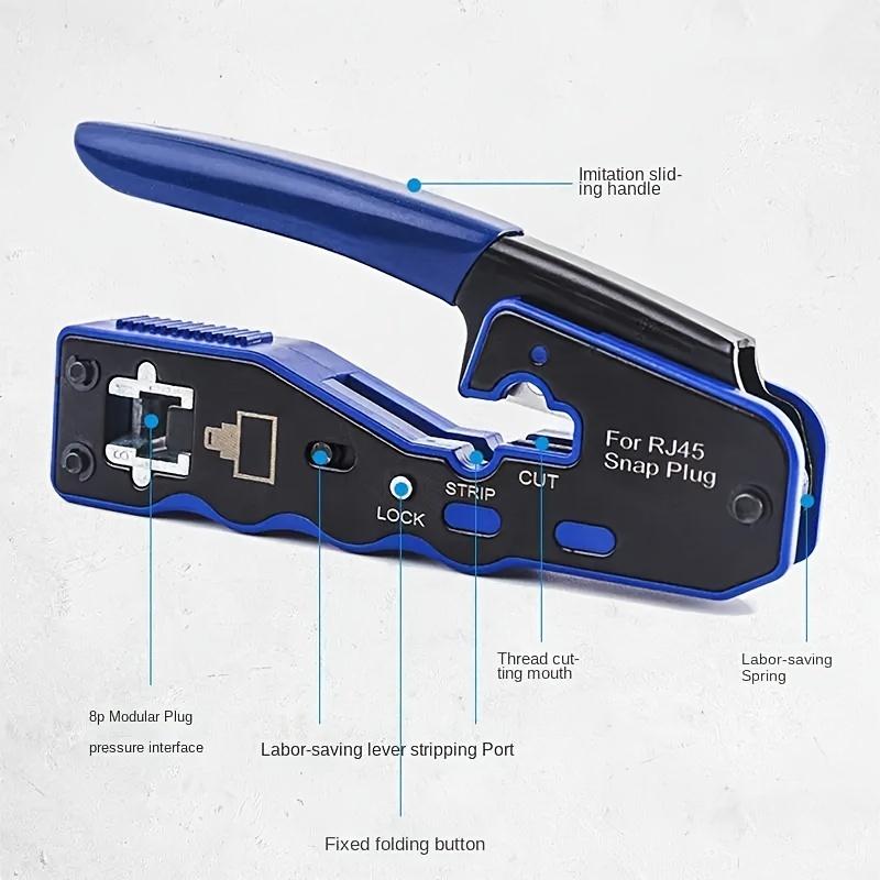 1 шт. RJ45 8P Проходной Инструмент для обжима - Все-в-одном Менеджер Ethernet-кабелей для Cat5 Cat5e Cat6 Cat6a Инструмент для обжима Ethernet-кабелей