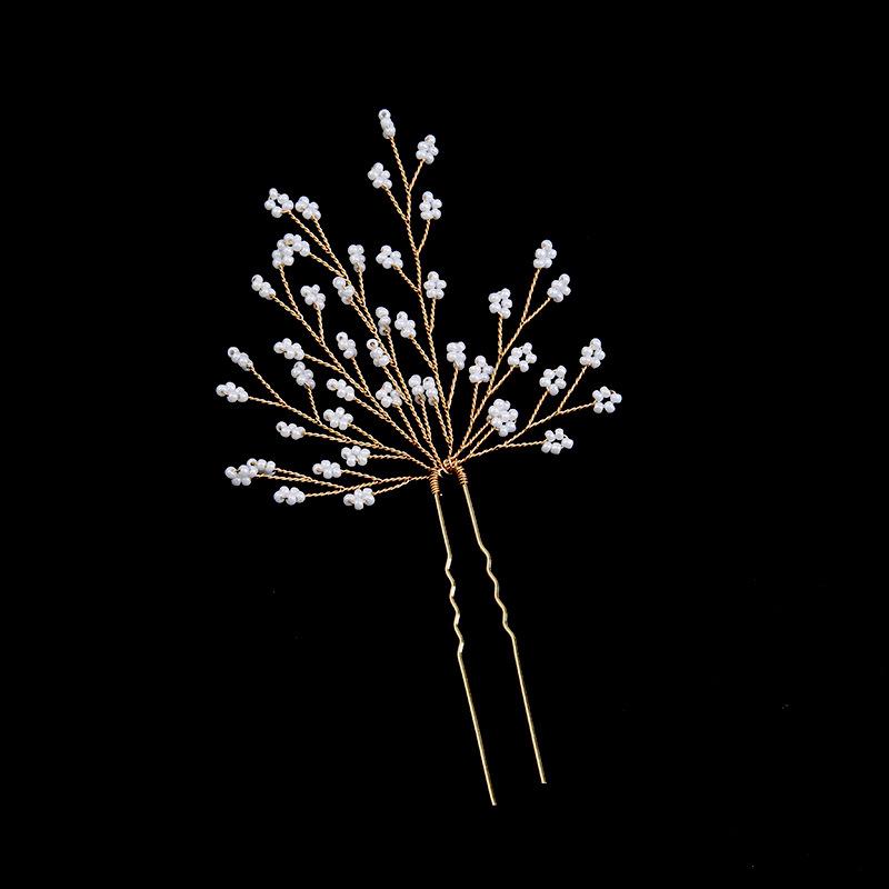 Pearl Crystal Bridal Hair Pins Flower Wedding HeadPiece Vintage Hair Accessory Party Hair Clip for Bride