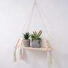 Wall Hanging Shelf Nordic Bohemia Style Wood Floating Shelf Adjustable Rustic Plant Storage Rack Holder With