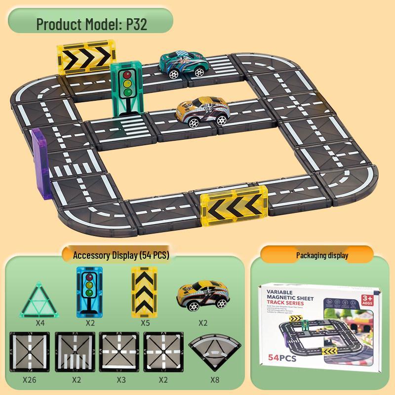 5.5СМ Магнитные Дорожные Трассы Автомобили Строительные Блоки для Детей