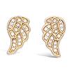 [L1840] - Gold Plated Earrings 'Les Ailes d'Ange' Golden White - 12x6 Mm