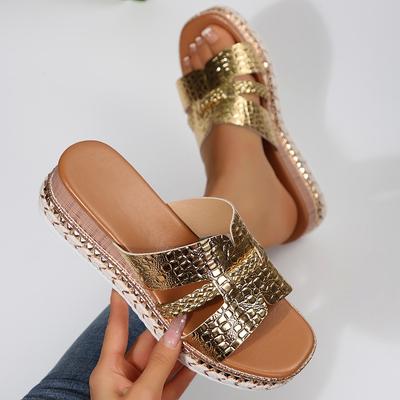 2025 новые сандалии обувь на платформе новые женские летние уличные плетеные из соломы с надписью крутое слово женская обувь шлепанцы