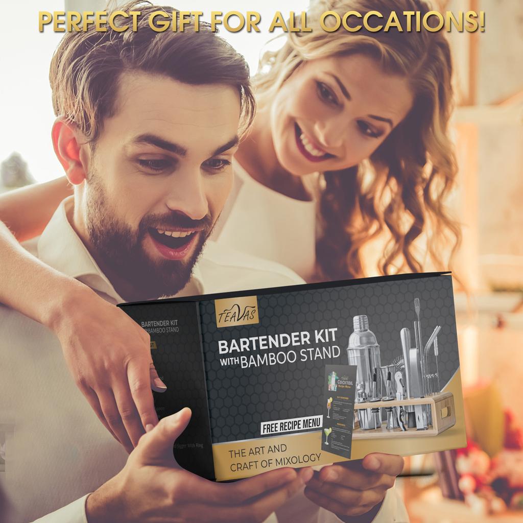 Набор для бармена Mixology из 25 предметов с шейкером для коктейлей, джиггером, миксером для коктейлей, алкоголем, шейкером, набором барной утвари