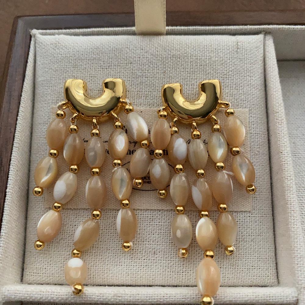 New Fashionable And Elegant Beaded Tassel Earrings Trendy And Retro Earrings Jewelry Accessories For Women's Birthday Parties