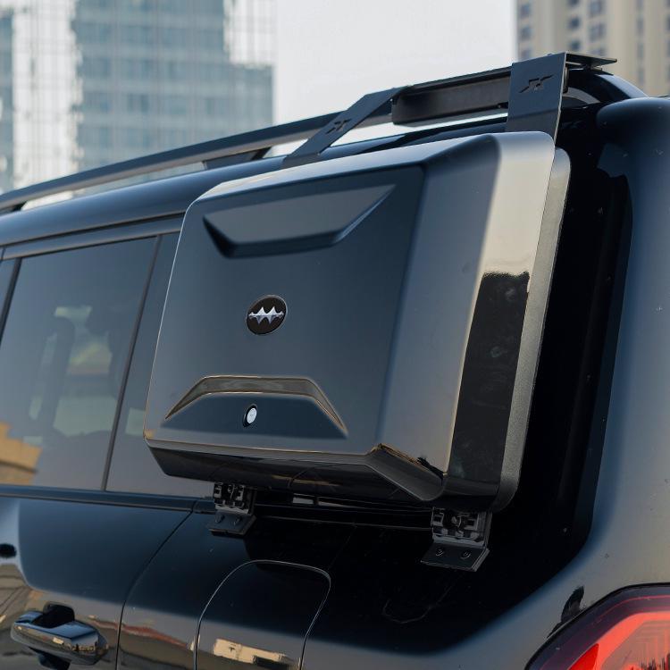 BYD Fangchengbao 5 Roof Rack: Aluminum Alloy Platform with Side Ladder and Storage Box for Camping & Off-Roading.