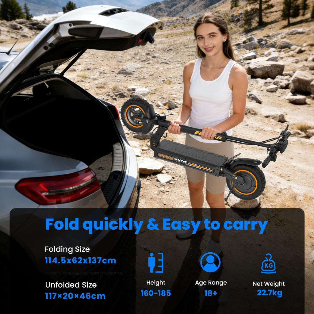 Electric Scooter iScooter W9 Air 10" 500W Motor Fully Suspended Adult Electric Scooter Top Speed 25Km/h 48V 10AH Black