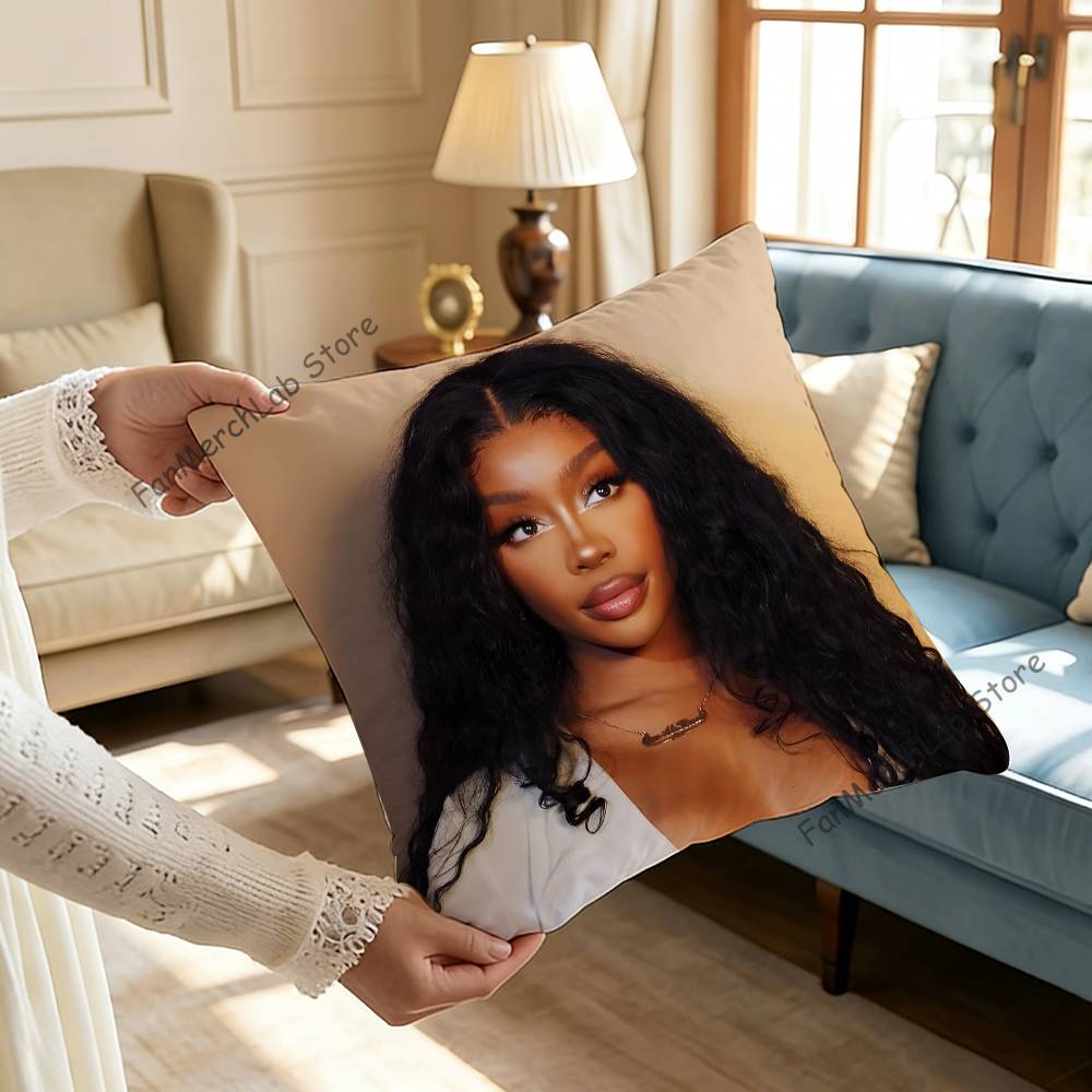 Singer SSZA Pillow Case Plush Fabric Soft Pillowcase Double Sided Print Sofa Cushion Cover Throw