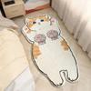 Cartoon Bedside Rug Cat Floor Mat Fluffy Cat Mats Irregular Carpet For Living Room Shaggy Area Rug Thicken Doormat Decor Rug 