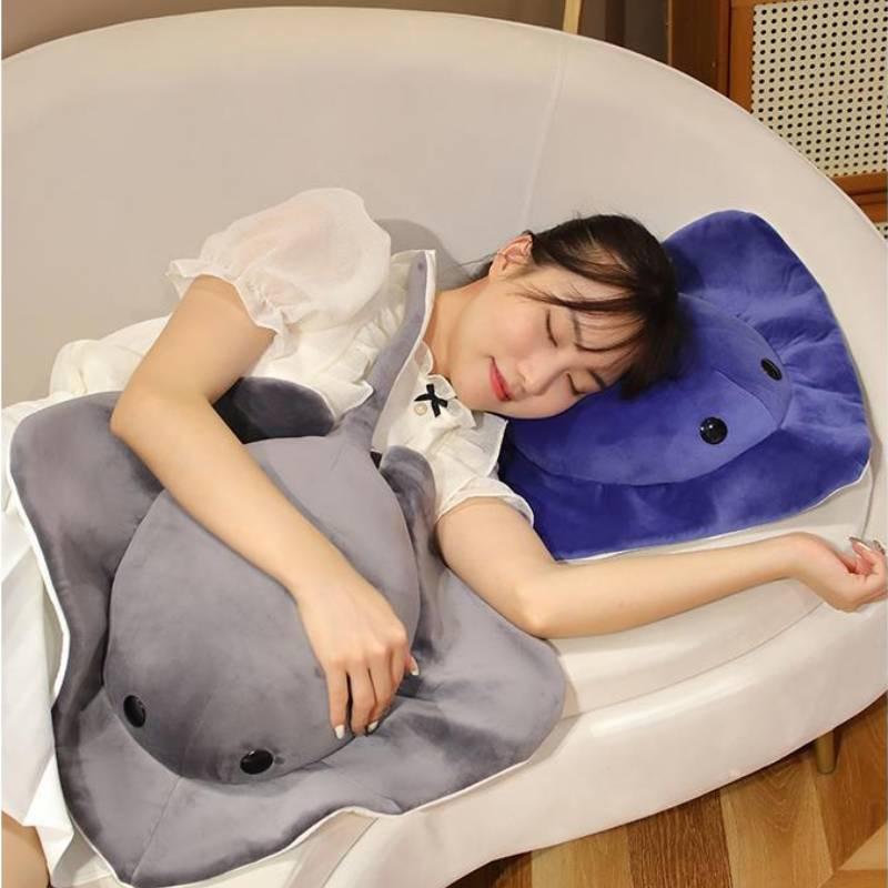 Cute Pop Bear Ocean Series Fish Stingray Plush Toy Doll For Cuddling And Snuggling