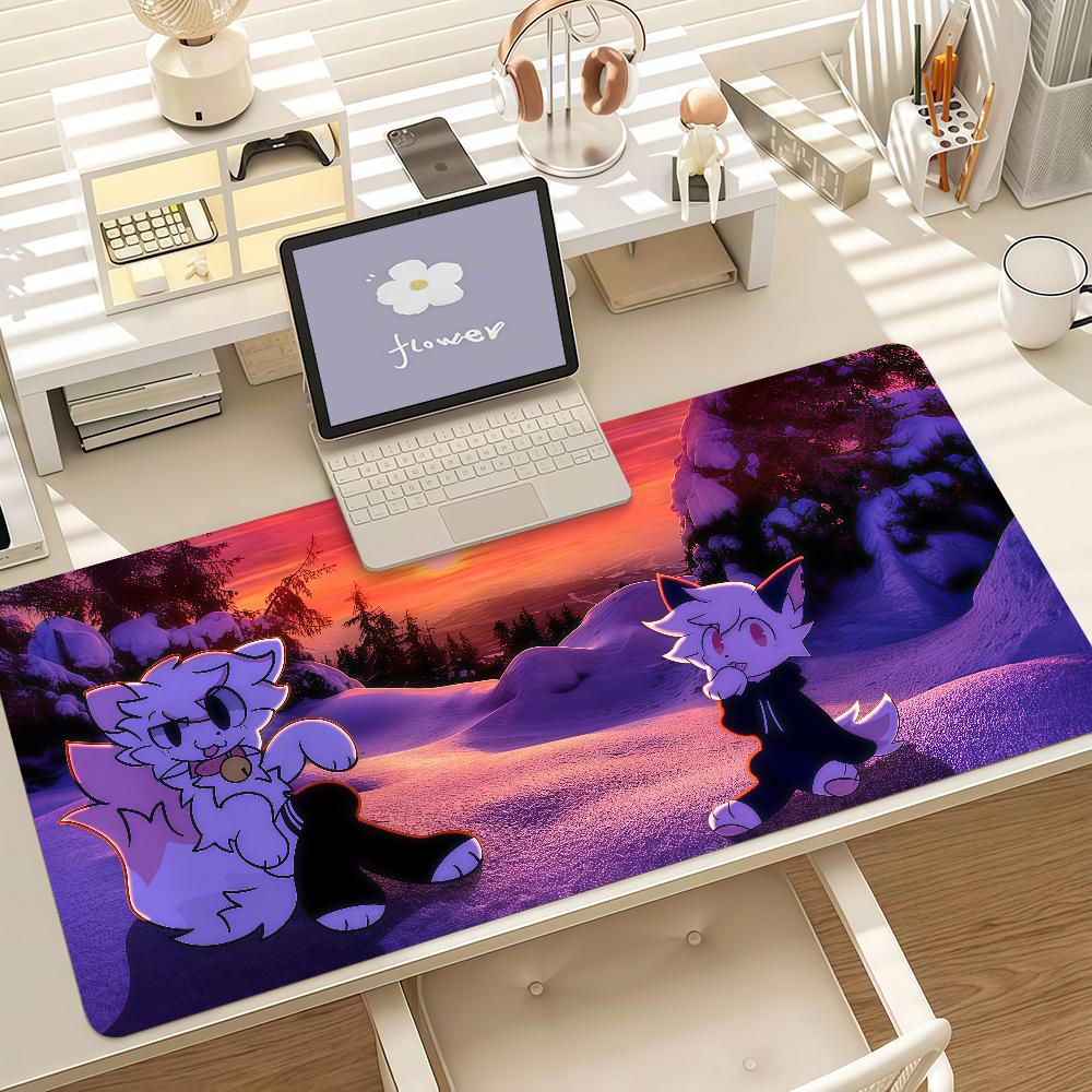 Boykisser Silly Cat Cute Mouse Pad Anti Slip Rubber Edge Locked Thickened Laptop Gaming Desk Mat