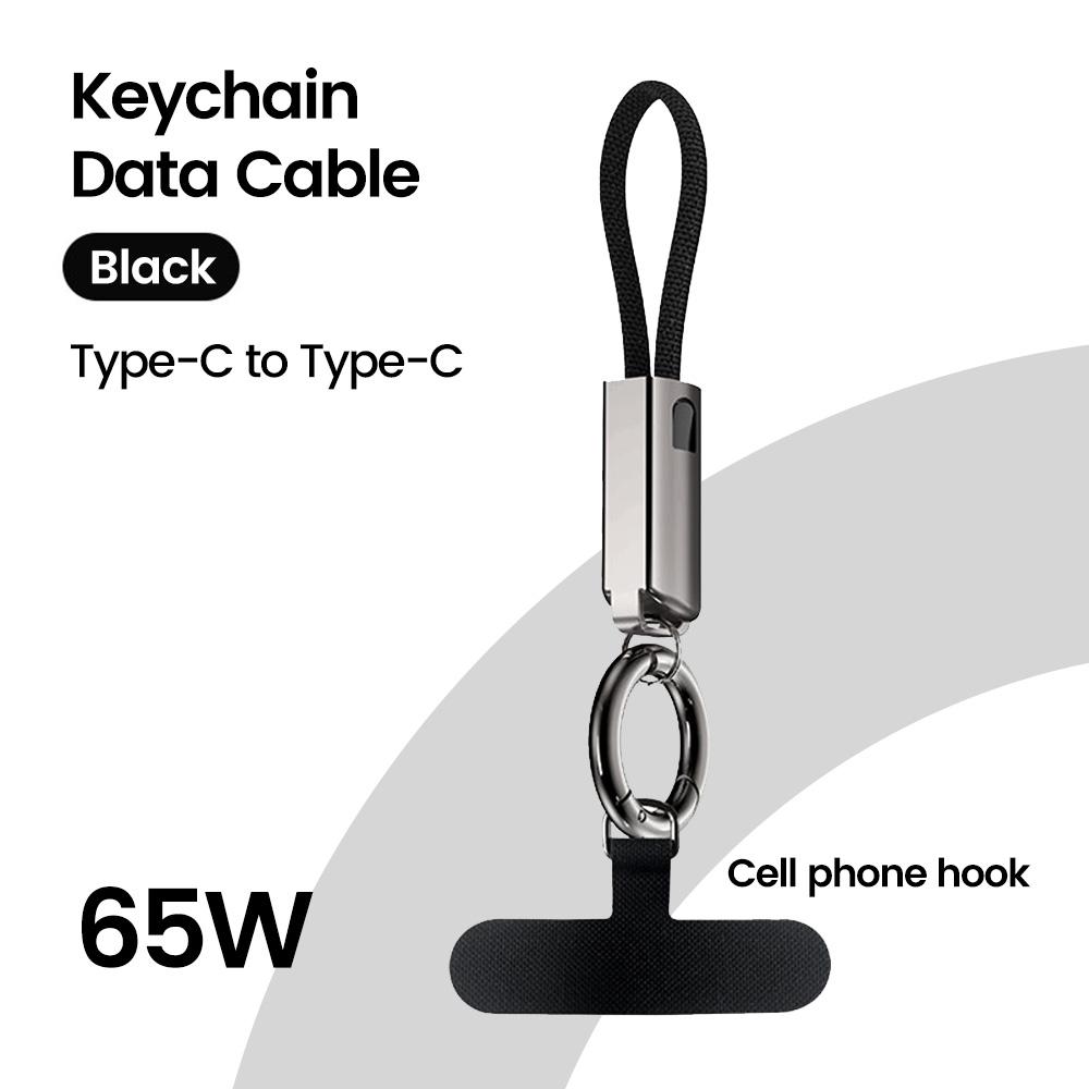 Брелок USB Type C Кабель для передачи данных PD65W Кабель USB C на Type C 3A Быстрая зарядка 10 см Короткий кабель Type C для iPhone 15 Xiaomi Samsung