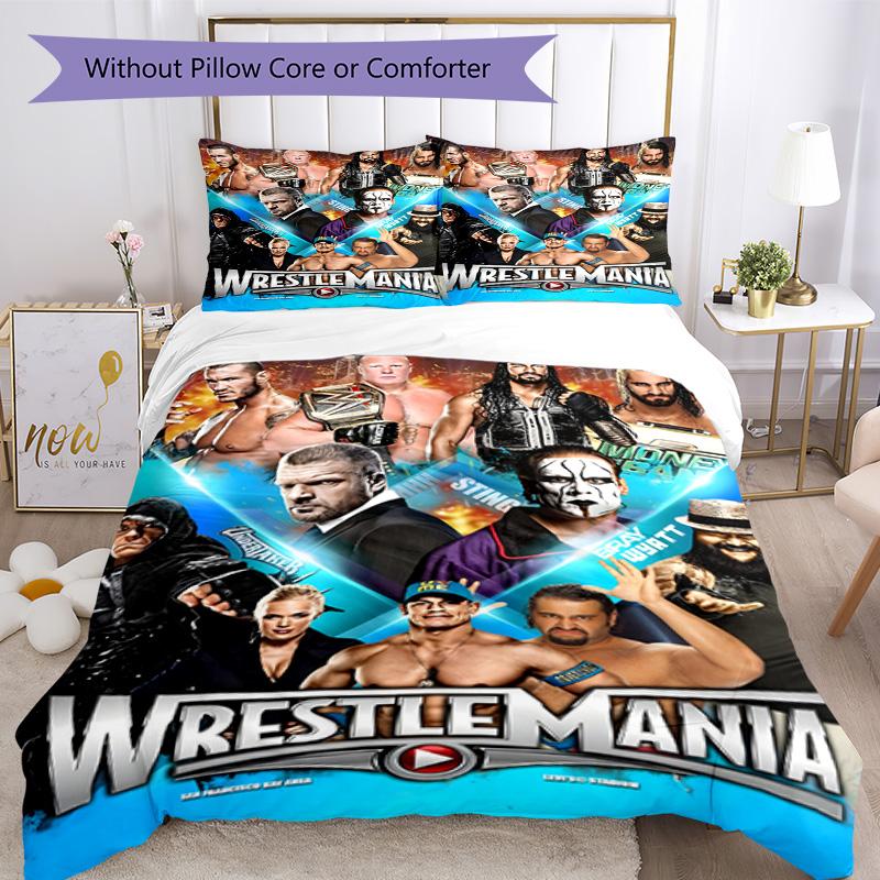 Wrestlemania Comforter Cover Set Perfect for Guest Room Machine Washable Perfect Gift for Friends Family