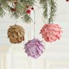Christmas Tree Ornaments Colorful Glitter Petal Shape Balls Foam Snow Ball Sparkling Foam Flower Hanging Decorations for Tree