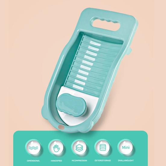 Доска для стирки одежды Мини-доска для стирки с ручкой Нескользящая конструкция Съемная одежда Моющееся нижнее белье Доска для стирки белья Принадлежности для ванной комнаты