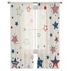 Independence Day Pentagram Sheer Window Curtains For Living Room Kitchen Children Bedroom Voile Hanging Curtain