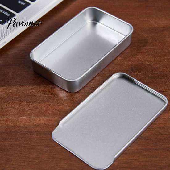 Small Storage Box for Pockets Tin Container with Sliding Cover, Durable Metal Pocket Portable Container, Moisture-proof Candy And Herbs Push