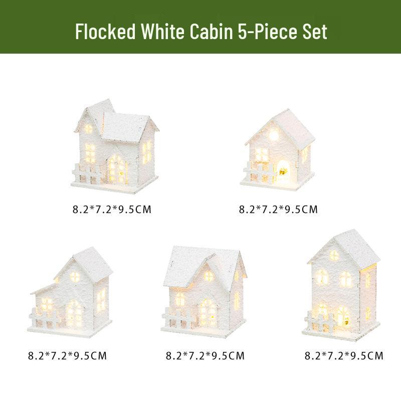 Праздничный Светящийся Деревянный Домик - Украшение для Рождественской Елки и Декора Камина