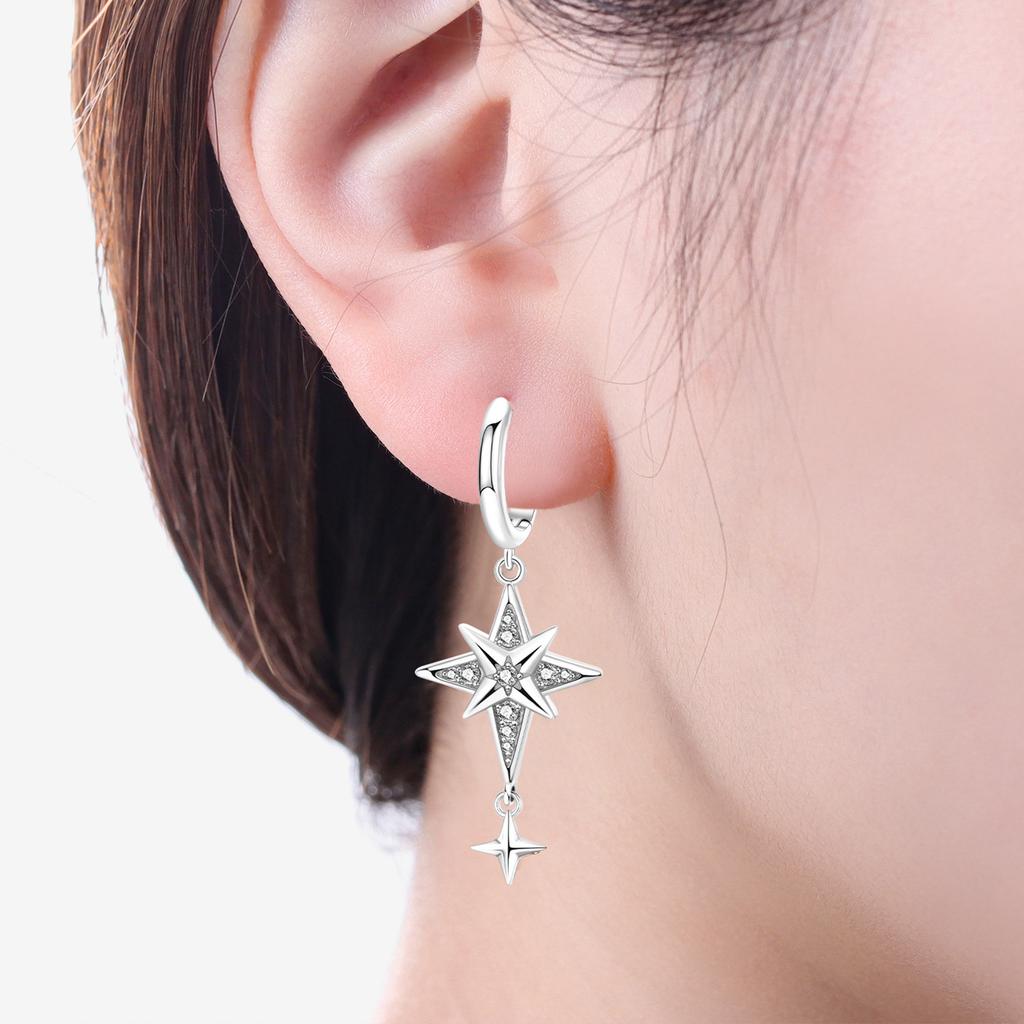 Orstarry 925 Silver Asymmetric Starry Earrings Original Jewelry Drop Earrings Women Jewelry Party Anniversary Gifts