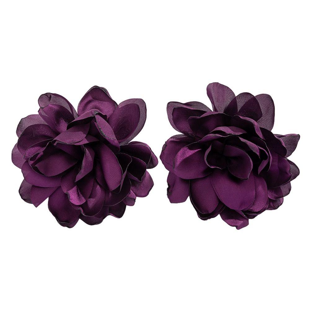 Fabric Big Flower Ear Stud Luxury Design Floral Eardrop Gifts Exaggerated Earrings Women Girls