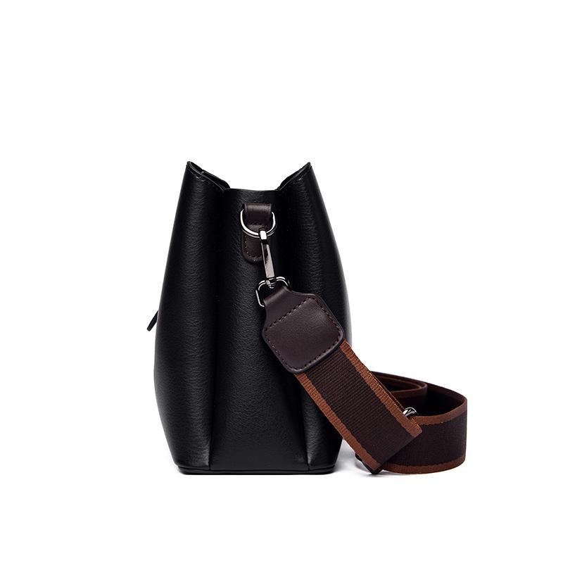 PU Leather Bucket Bag Women Large Capacity Shoulder Bags Lock Catch Crossbody Tote Handbag