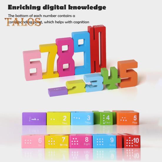 1 набор деревянных конструкторов с цифрами, обучающая цифровая игра-головоломка для мальчиков и девочек, обучение математике, подсчет, красочный конструктор
