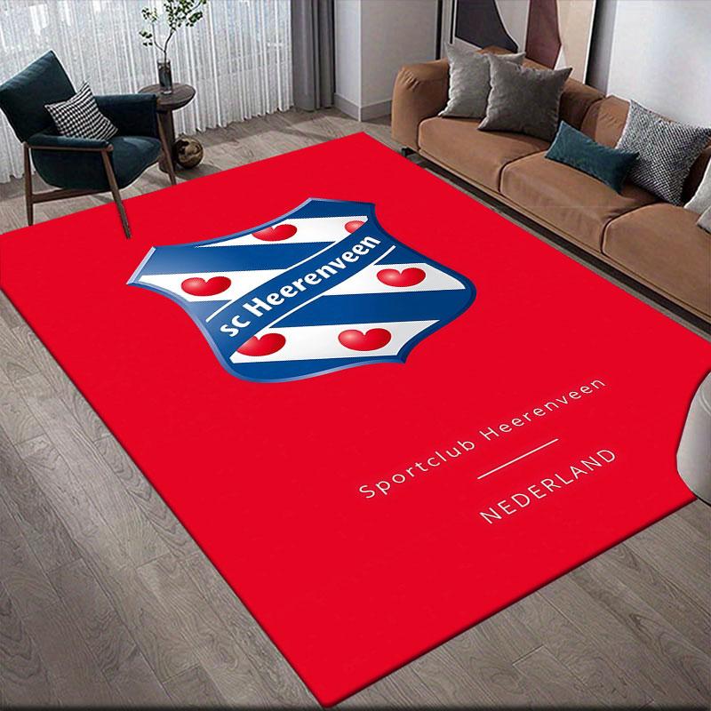 Heerenveen Flannel Printed Carpet, Home Sofa Decoration for Living Room & Bedroom, Non‑Slip Play Flannel Floor Mat for Game Room