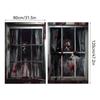 2-Piece Halloween Zombie Ghost Decor Bloody Window Scary Backdrop Outdoor Horror Hanging Cloth Spooky Party Supplies