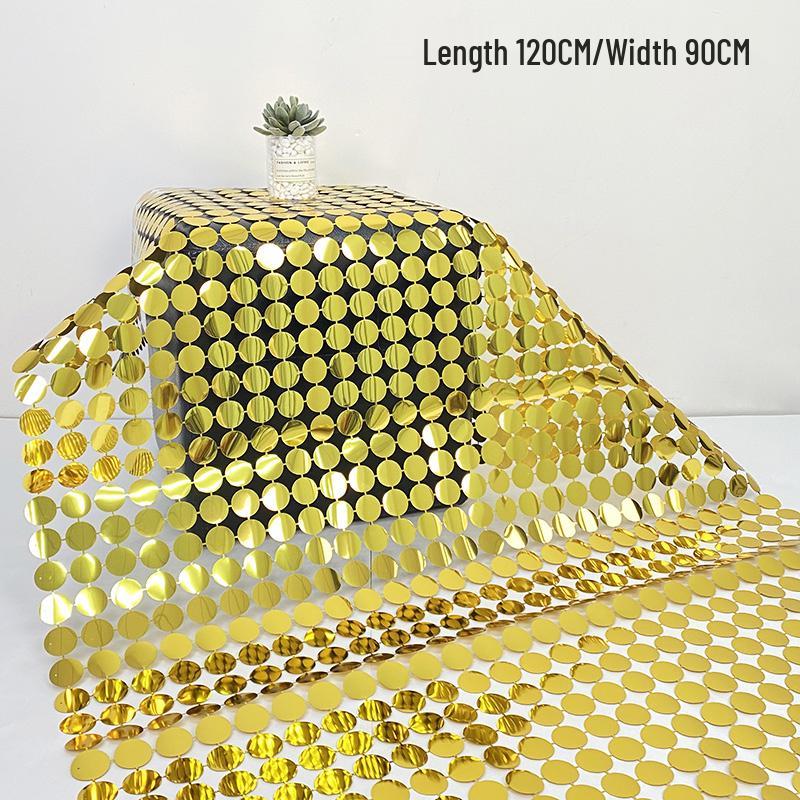 Сияющая Сверкающая Круглая Зеркальная Стена из Пайеток для Свадебного и Вечериночного Декора
