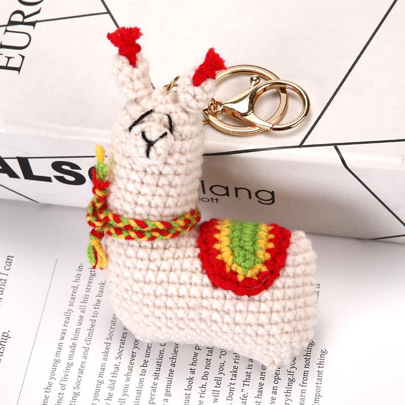 Забавные подвески в виде животных, ручной работы, декор для сумки из альпаки, вязаные крючком брелки в виде овечек, вязаный брелок в виде животного