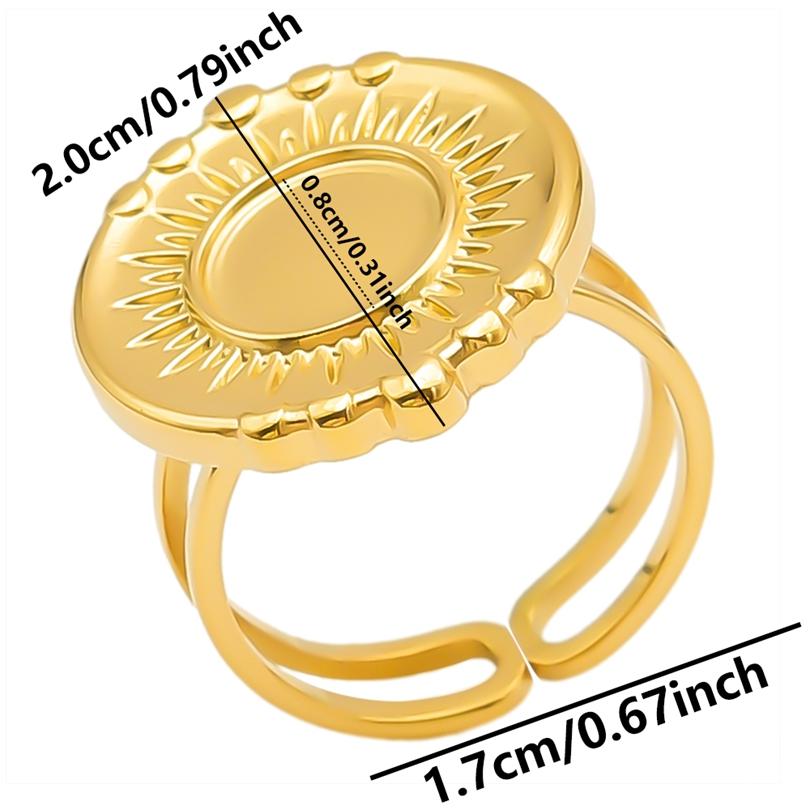 5pcs Retro Stainless Steel Gold Plated Ring Irregular Geometry Bow Ellipse Water Droplet Rings Diy Stone Drill Jewelry No Fading